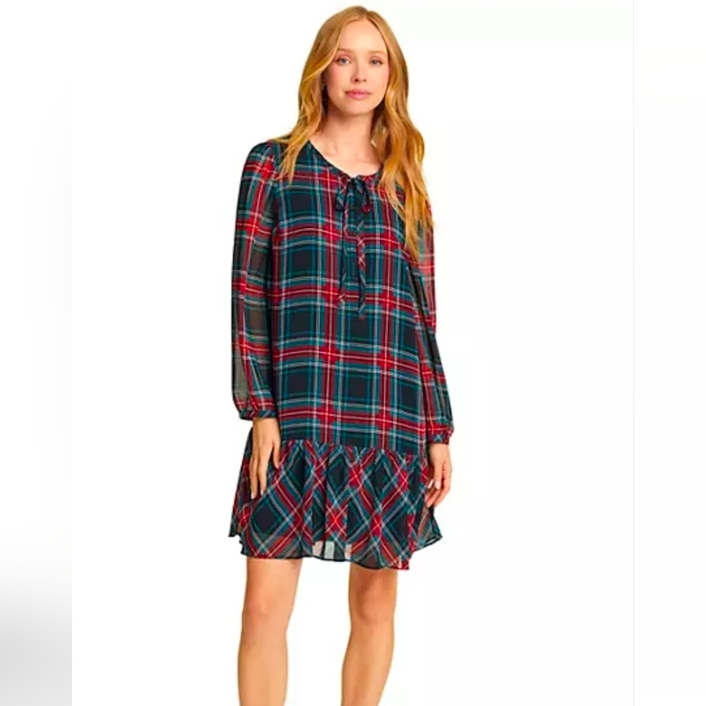 Draper James Plaid Dress in Red and Green